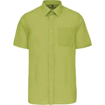 Pánská košile Kariban Košile Ace K551, popelínová, krátký rukáv COT20K551g7215-burnt lime 5XL Zelená lime burnt