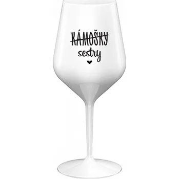 Sklenice KÁMOŠKY - SESTRY - bílá nerozbitná sklenice na víno 470 ml