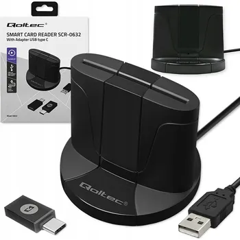 IP kamera Qoltec Chytrá čtečka čipových karet ID USBC