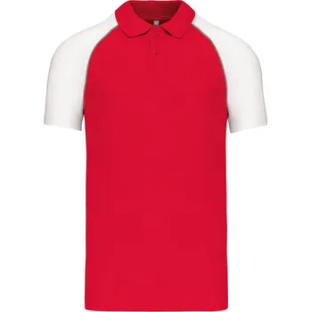 Pánské oblečení Kariban Polokošile Kariban K226, baseballová, krátký rukáv COT20K22643602-red/light g M Červená/šedá světlá/bílá