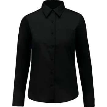 Pánská košile Kariban Košile Jessica K549, popelínová, dlouhý rukáv, dámská COT20K54900204-black XL Černá