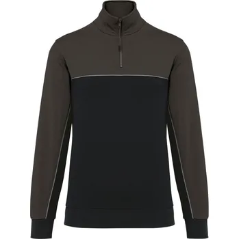 pracovní mikina Kariban Mikina WK404 s 1/4 zipem COT20W40481013-black/dark 3XL Černá/šedá tmavá