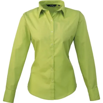 Pánská košile Premier Košile PR 300, popelínová, dlouhý rukáv, dámská COT3903001222h-lime 3XL Zelená lime