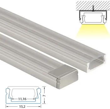 LED páska Přisazený hliníkový profil PG, 15x7 mm, včetně čirého difuzoru, 1 m