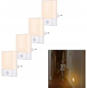 Noční světlo LED Noční Světla s Pohybovým Čidlem a Regulací Jasu Teplá Bílá