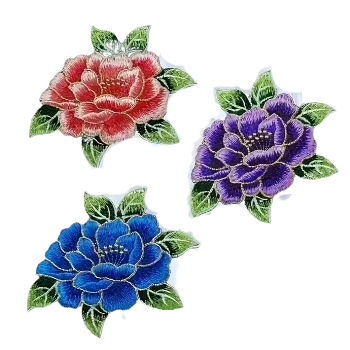 Nášivka Vyšívaná nášivka - květina (16,0 x 12,5 cm), Barva: Fialová