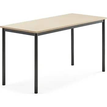 Jídelní stůl Stůl SONITUS, 1400x600x720 mm, antracitově šedé nohy, HPL deska tlumící hluk, bříza