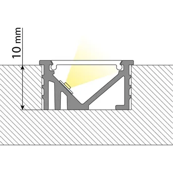 LED páska Vestavný hliníkový profil VK černý 21x11mm, včetně mléčného difuzoru, 2m