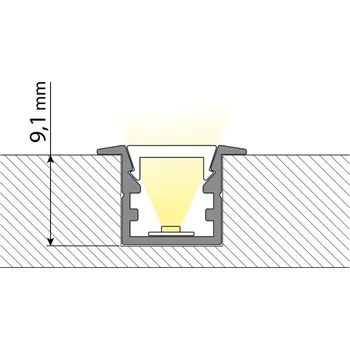 LED páska Vestavný hliníkový profil VG, 15x10mm, vč. mléčného difuzoru, 2m