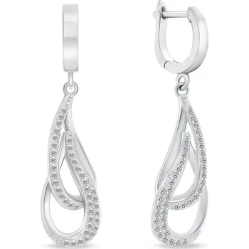 Náušnice Brilio Silver Oslnivé stříbrné náušnice se zirkony EA448W + 2 měsíce na vrácení zboží