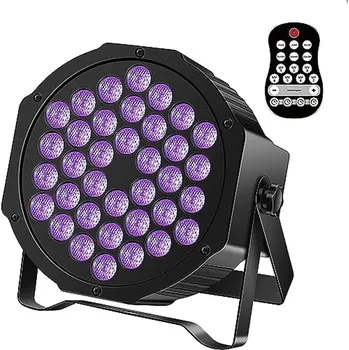 Party dekorace PUZILOZA dobíjecí černé světlo pro svítící párty, dobíjecí baterie 36 LED UV černé světlo s DMX a hudbou aktivovaným ovládáním b X001VWFNSD