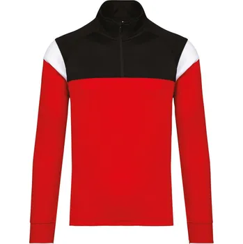 pracovní mikina Kariban Mikina Kariban PA387 s 1/4 zipem, tréninková COT20P387agh00-sporty red/ XS Červená/černá