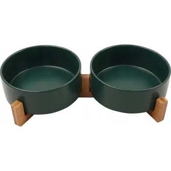 Miska pro psa Sada dvou keramických misek W076sc černá 0,8 l