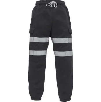 Pánské kalhoty Yoko Tepláky HV016T Hi-Vis, výstražné COT79016T00213-black 3XL Černá