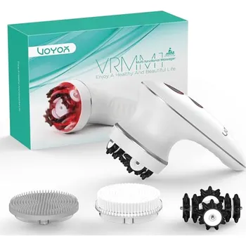 Masážní přístroj VOYOR Ruční bezdrátový hloubkový masážní přístroj na celulitidu pro obličej, ruce, paže, krk, nohy a tělo, silikonový kartáč na 614993700009