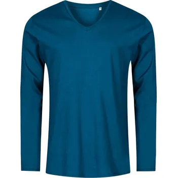 pracovní tričko Promodoro Tričko Promodoro 1460 s výstřihem do V , dlouhý rukáv, pánské COT40146058000-petrol XS Petrolejová