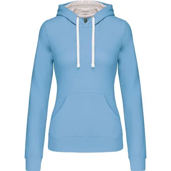 Kariban Mikina Kariban K465 s kontrastní kapucí, dámská COT20K46546705-sky blue/wh 2XL Modrá sky/bílá
