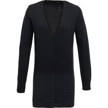 pracovní mikina Premier Cardigan PR 698 dlouhý, dámský COT3906986602j-charcoal 5XL Charcoal