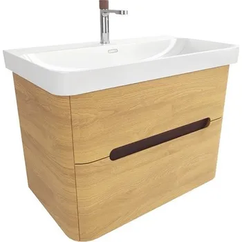 Koupelnový nábytek Koupelnová skříňka s umyvadlem SAT Fusion 77,5x53x45 cm dub medový mat SATFUSION280DMUBA