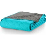 Oboustranný přehoz na postel DecoKing Axel tyrkysový/ocelový, velikost 260x280