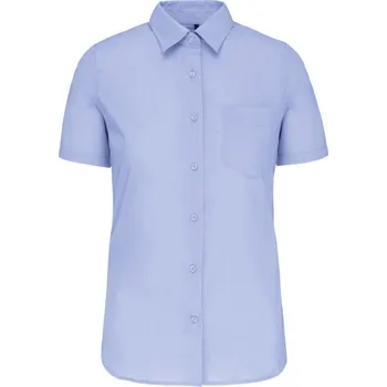 Pánská košile Kariban Košile Judith K548, popelínová, krátký rukáv, dámská COT20K54821205-bright sky 2XL Modrá nebesky jasná