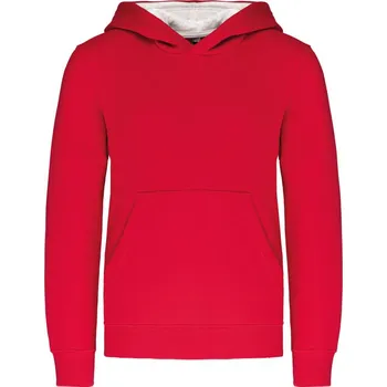 pracovní mikina Kariban Mikina Kariban K453 s kapucí, kontrastní, dětská COT20K453941w1-red/white Červená/bílá 6-8