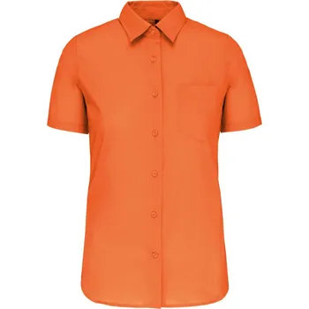 Pánská košile Kariban Košile Judith K548, popelínová, krátký rukáv, dámská COT20K54823505-orange 2XL Oranžová