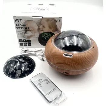 Aroma difuzér VÝPRODEJ - PTV USB hnědá aromadifuzér s dětskými barevnými motivy (Aromadifuzér)