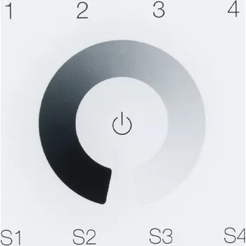 ZigBee nástěnný ovladač - řízení jasu, 4 zóny, AC napájení