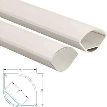 LED páska Rohový hliníkový profil RL, 30x30 mm, včetně matného difuzoru, 1 m