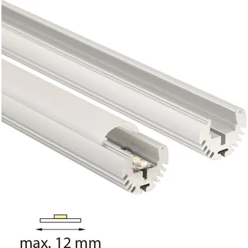 LED páska Ramínkový hliníkový profil ZP, Ø 24 mm, včetně matného difuzoru, 2 m