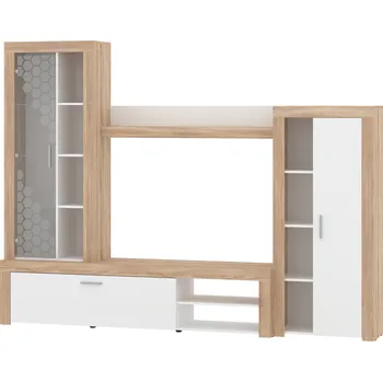 Obývací stěna Vomaks Obývací stěna DIAMANT Barva: dub sonoma + bílá