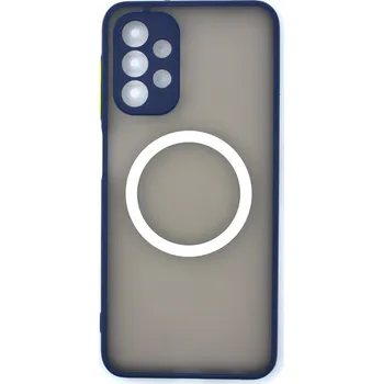 Silikonový kryt s magnetickým kroužkem pro Samsung Galaxy A13 4G - Modrý