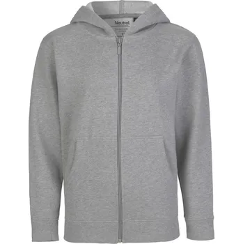 Neutral Mikina s kapucí O 13301 na zip, bio bavlna, dětská COT771331620y2-sport grey Šedá sport 104-110