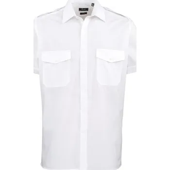 Pánská košile Premier Košile PR212, pilotní, krátký rukáv COT3902120010h-white Bílá 39,5