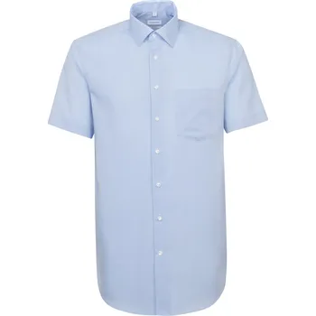 Pánská košile Seidensticker Košile Shirt Regular SSL, krátký rukáv COT783001037xh-light blue Modrá světlá 39