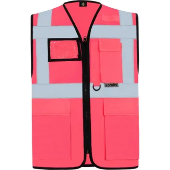 pracovní vesta Korntex Vesta KXMF – Berlin, multifunkční, reflexní COT76KXMF08701-neon pink S Růžová neon