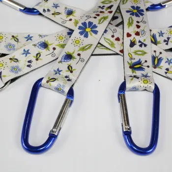 Vodítko pro psa Krátké vodítko s karabinou, folklórní kašubský vzor, béžové