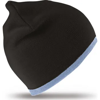 Pracovní přilba Result Headwear Čepice RC 046X oboustranná, pletená COT28046Xh4799-black/sky UNI Černá/modrá světlá