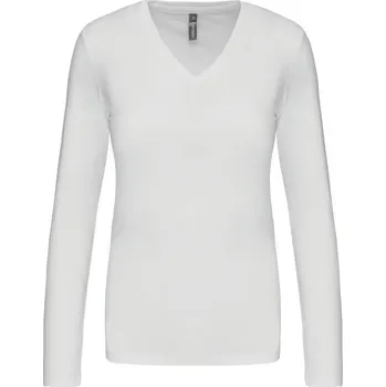 pracovní tričko Kariban Tričko K382 s výstřihem do V, dlouhý rukáv, dámské COT20K38200104-white XL Bílá
