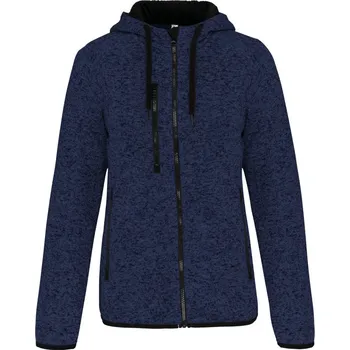 pracovní bunda Kariban Bunda s kapucí Kariban PA366, fleecová, pletená, dámská COT20P366o5304-navy melang XL Melír navy