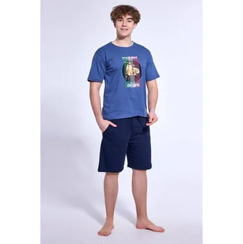 Pánské pyžamo FUN&YOUNG BOY PYŽAMO KR 500/49 SKÚTR džínovina 182/L