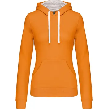 pracovní mikina Kariban Mikina Kariban K465 s kontrastní kapucí, dámská COT20K46587104-orange/whit XL Oranžová/bílá