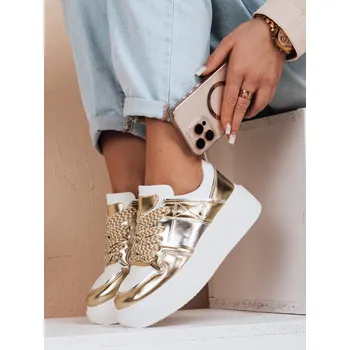 Dámská obuv Dámské tenisky na platformě HYPERWAY ZY0621 Barva: Zlatá, Velikost: 37