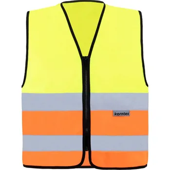 pracovní vesta Korntex Vesta RX217 – Cologne se zipem, reflexní COT76R217ags02-hi vis yell M Žlutá fluorescent/oranžová fluorescent