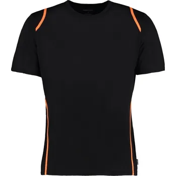 pracovní tričko Kustom Kit Tričko Cooltex® KK 991, kontrastní, krátký rukáv, pánská COT430991aax00-black/fluor XS Černá/oranžová fluorescent
