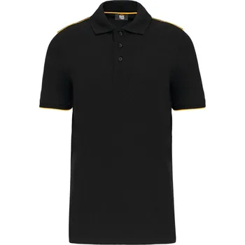 Kariban Polokošile Day-to-Day WK270, krátký rukáv, pánská COT20W27019704-black/yello XL Černá/žlutá