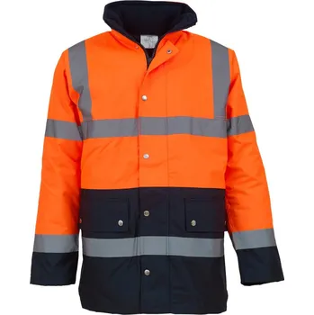 Pracovní oblečení Yoko Bunda HVP302 Parka Hi-Vis, zateplená, výstražná COT79P302zw413-hi vis oran 3XL Oranžová fluorescent/navy