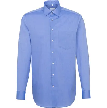 Pánská košile Seidensticker Košile Shirt Regular LSL, dlouhý rukáv COT783000c45xo-mid blue 46 Modrá středně