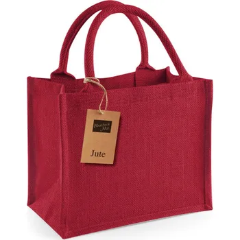 Westford Mill Taška Mini W412, nákupní, jutová, 6l COT500412a8099-red/red UNI Červená/červená